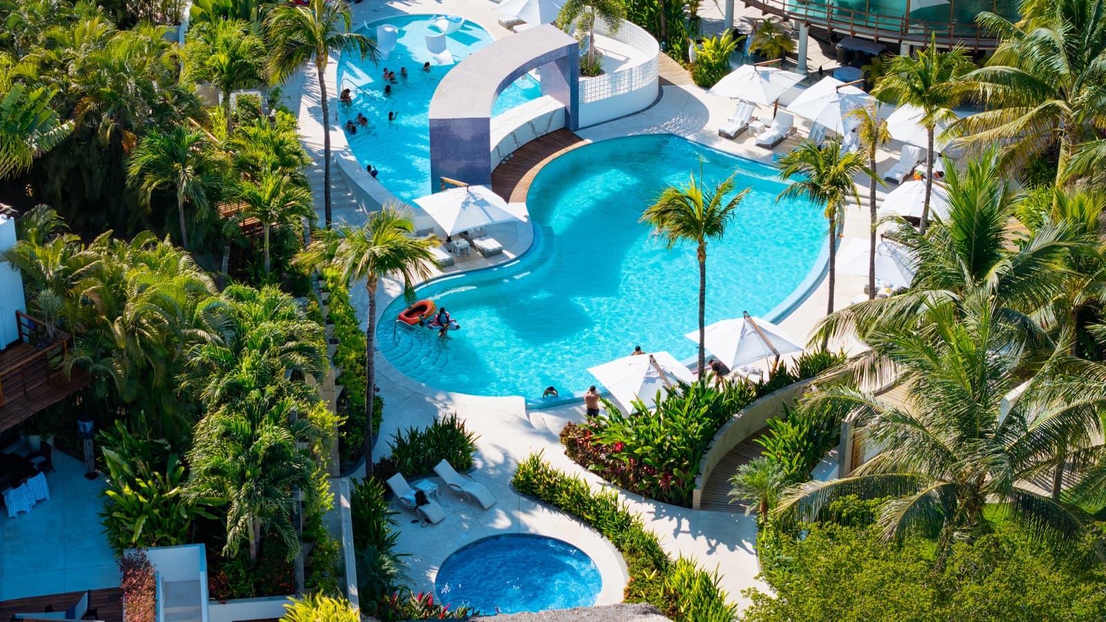 Pool complex aerial view